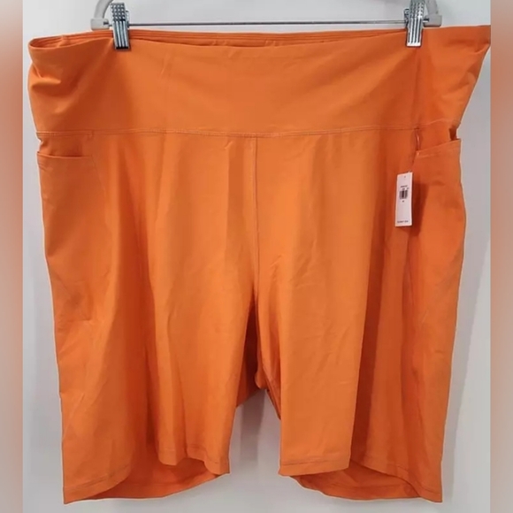 Old Navy High Rise Power Soft Bike Short, Orange, 4X - Picture 1 of 9